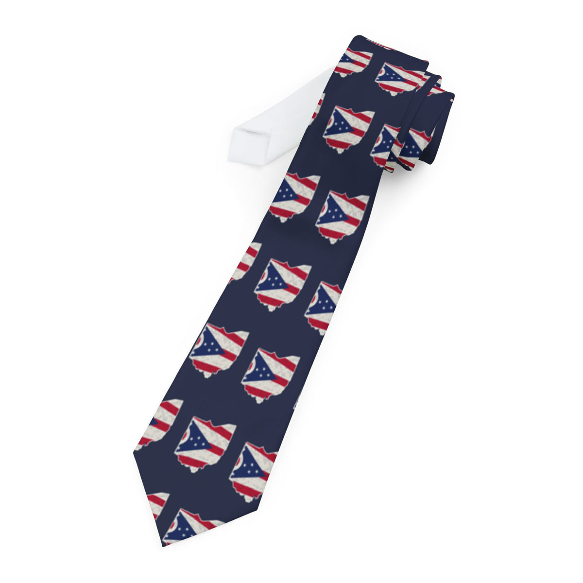 Ohio Mission Flag Map Tie