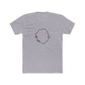 Sierra Leone Freetown Mission Heart Map shirt in Heather Grey: Sierra Leone outline with a red heart, front view