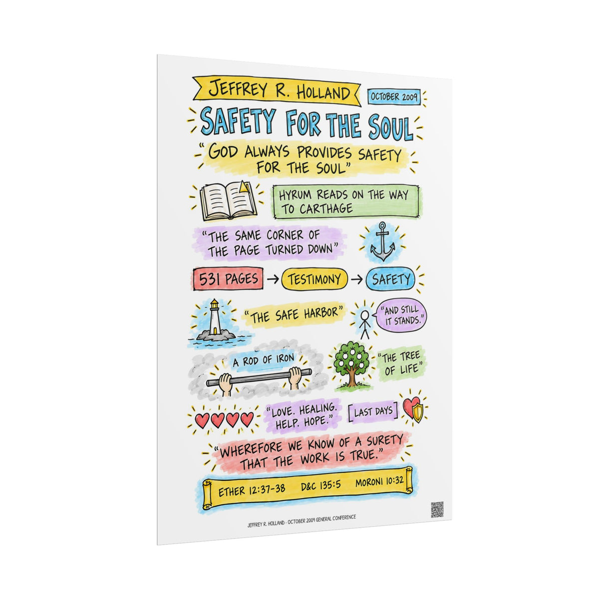 Safety for the Soul Sketch Note Poster — Jeffrey R. Holland