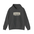 Georgia Atlanta Mission Hoodie in Dark Heather, front view with the varsity mission design