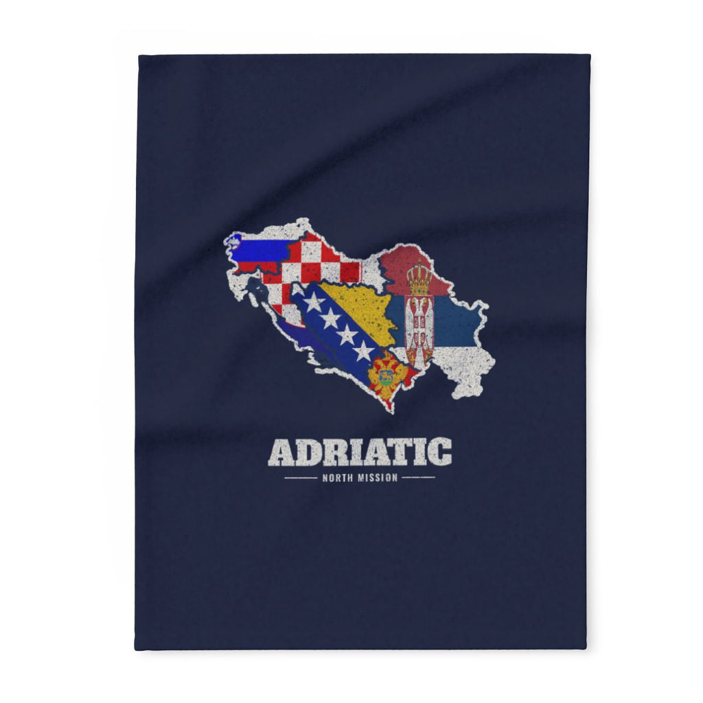Adriatic North Mission flag map fleece blanket by Weak Things