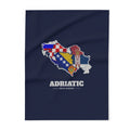 Adriatic North Mission flag map fleece blanket by Weak Things