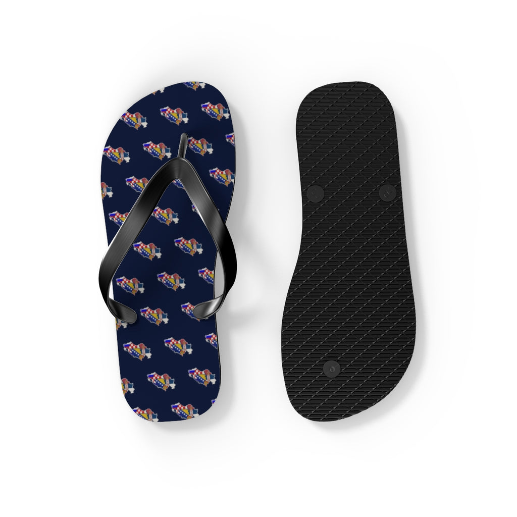 Adriatic North Mission flag map flip flops by Weak Things view 4