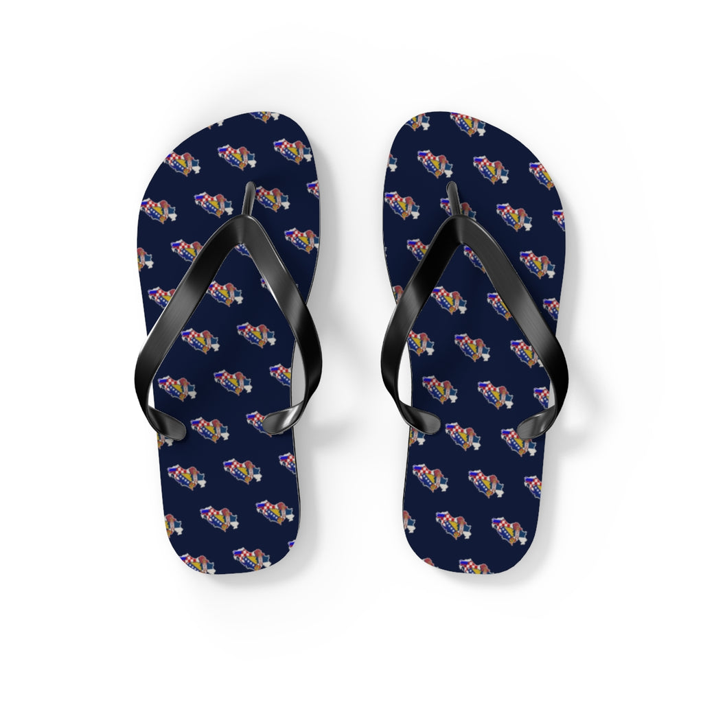 Adriatic North Mission flag map flip flops by Weak Things view 2