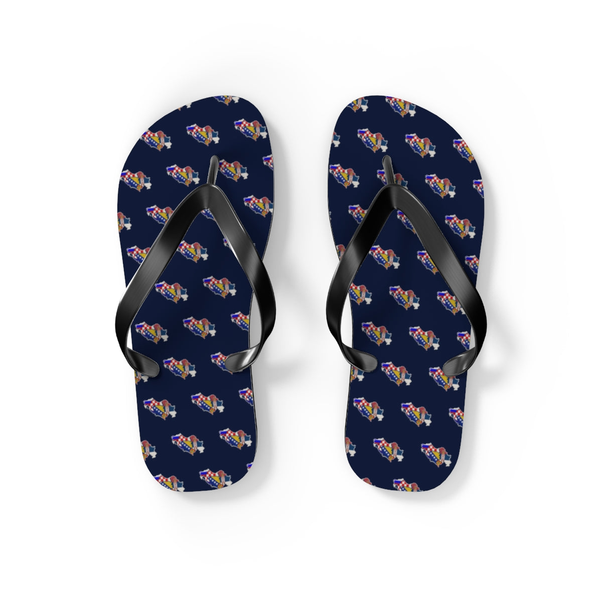 Adriatic North Mission flag map flip flops by Weak Things view 2