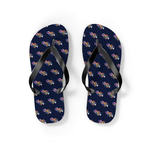 Adriatic North Mission flag map flip flops by Weak Things view 2