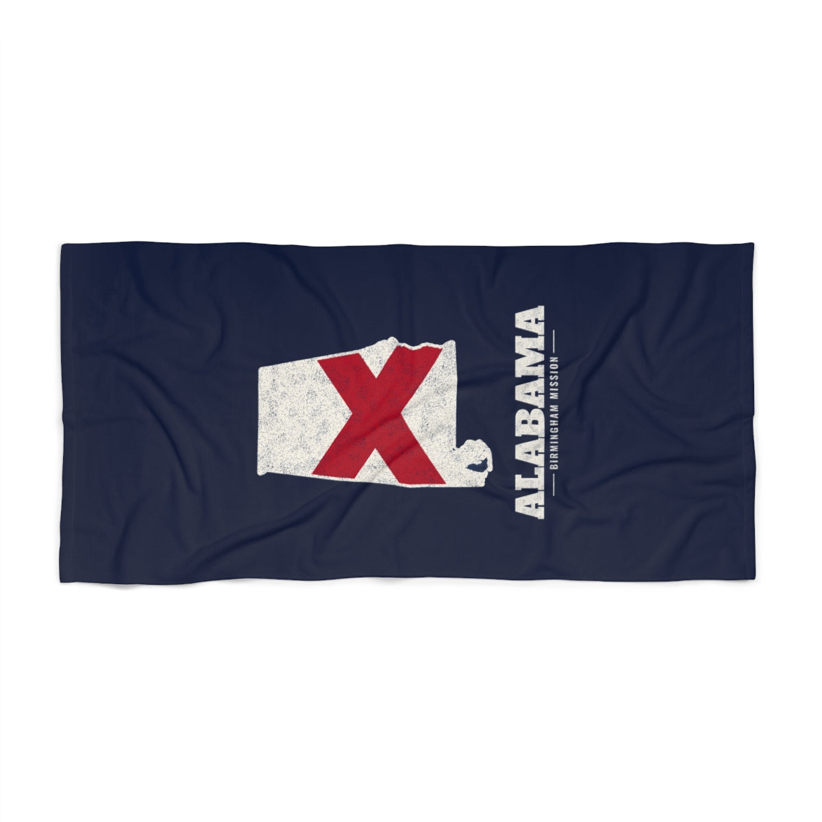 Alabama Birmingham Mission flag map beach towel by Weak Things view 2