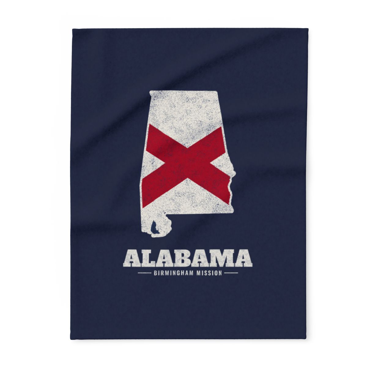 Alabama Birmingham Mission flag map fleece blanket by Weak Things