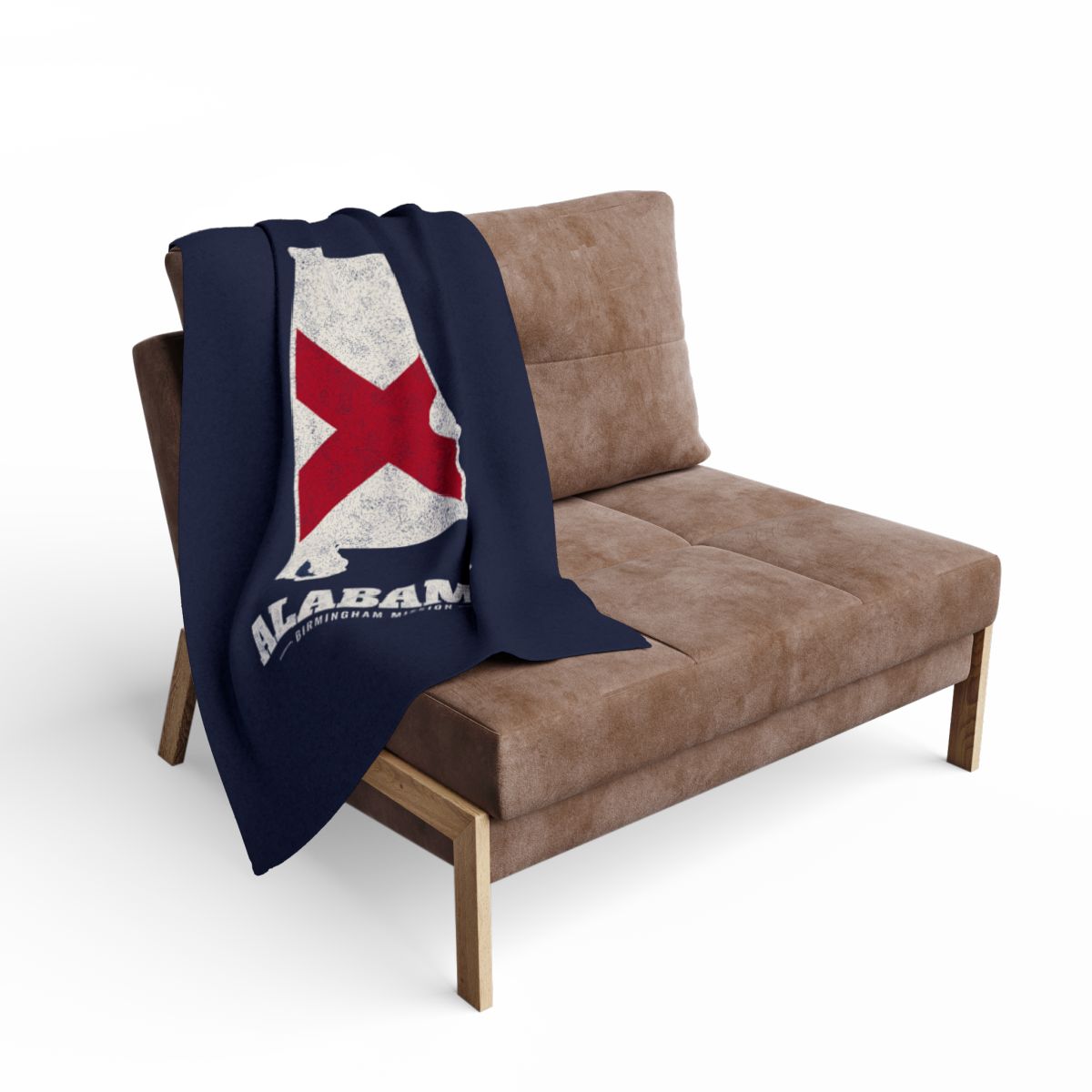 Alabama Birmingham Mission flag map fleece blanket by Weak Things view 2
