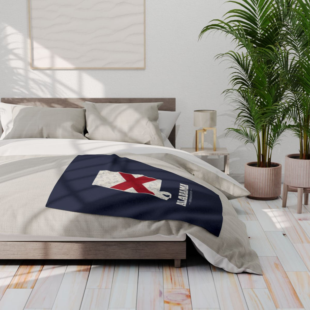 Alabama Birmingham Mission flag map fleece blanket by Weak Things view 3