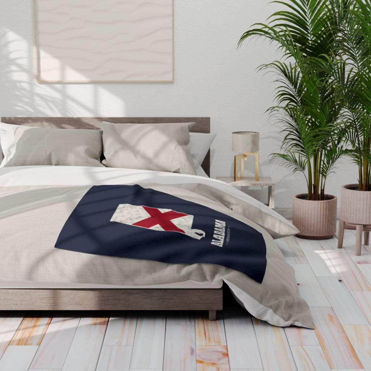 Alabama Birmingham Mission flag map fleece blanket by Weak Things view 3