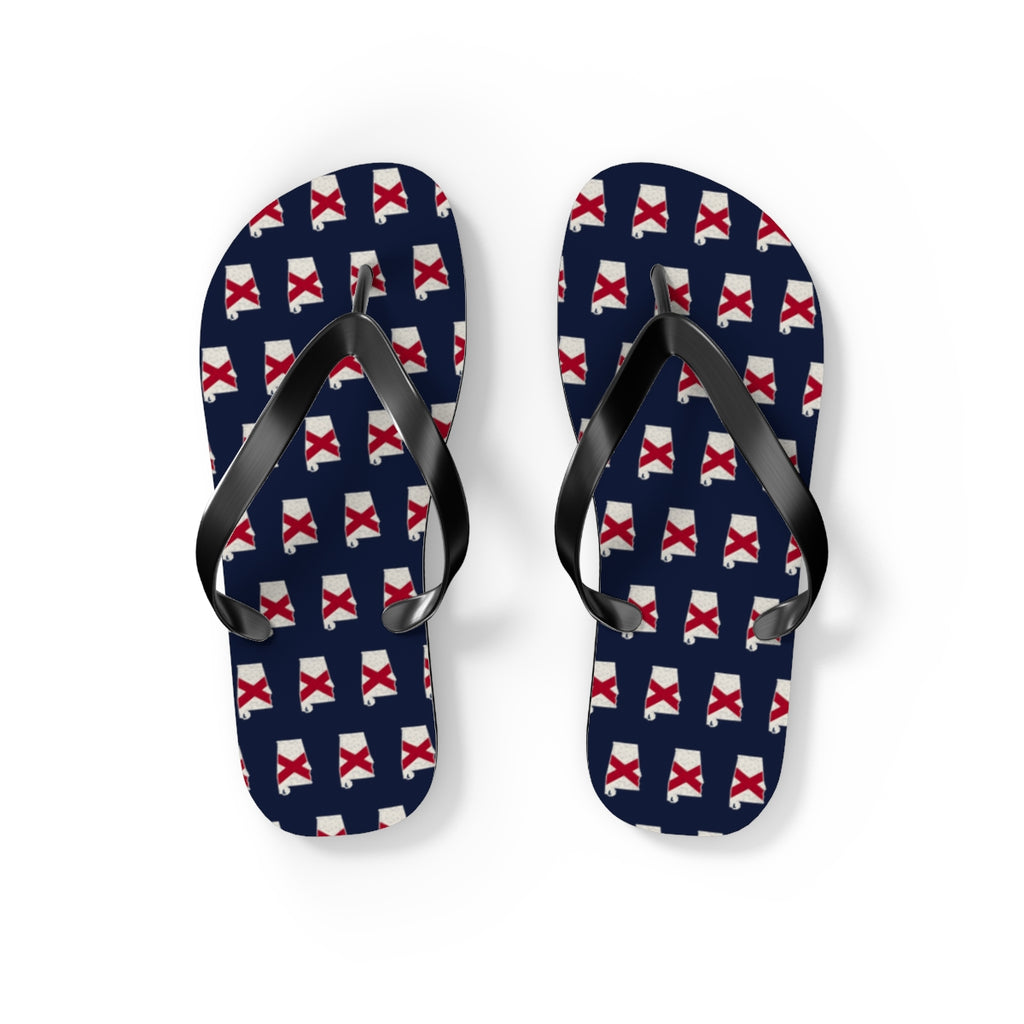Alabama Mission flag map flip flops by Weak Things view 2