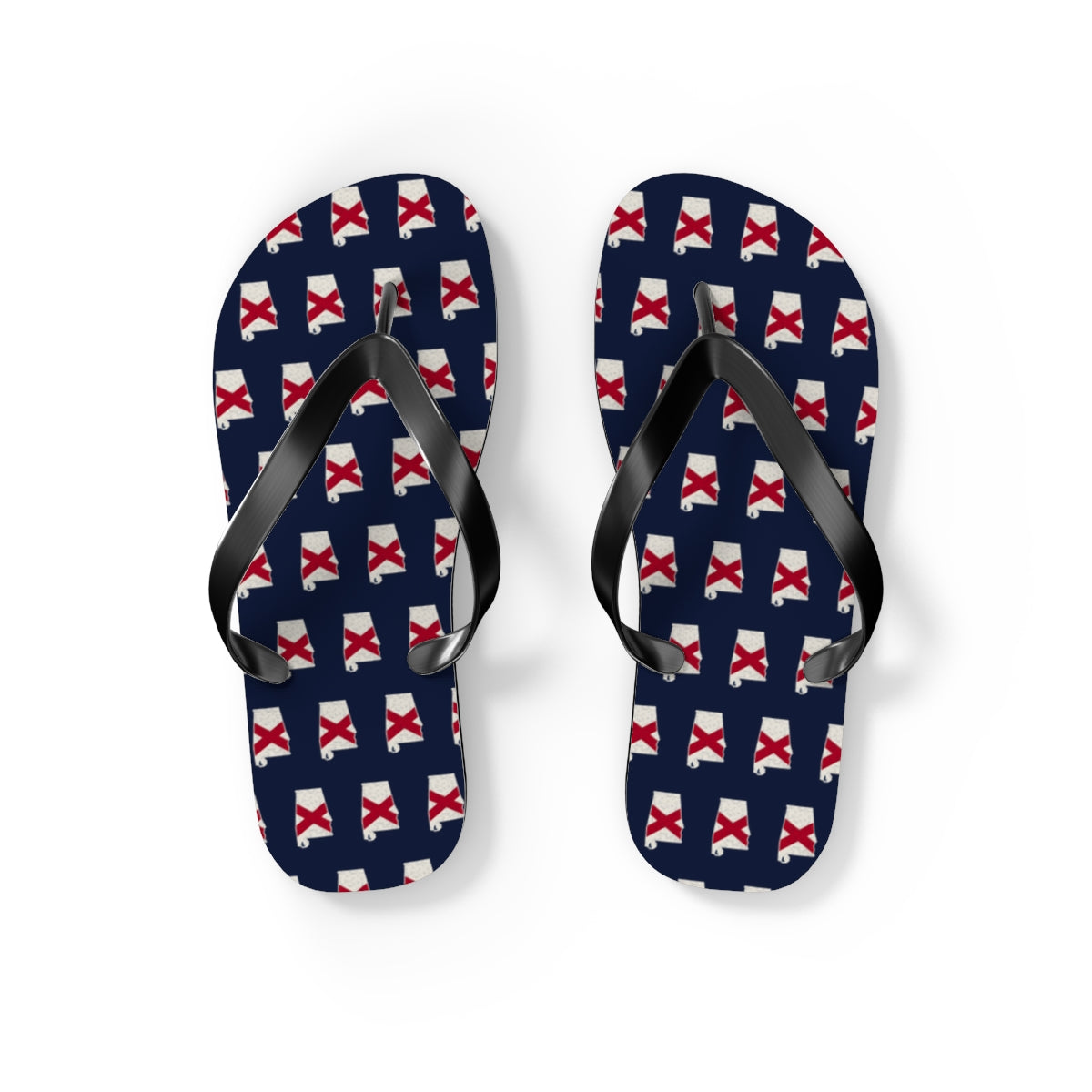 Alabama Mission flag map flip flops by Weak Things view 2