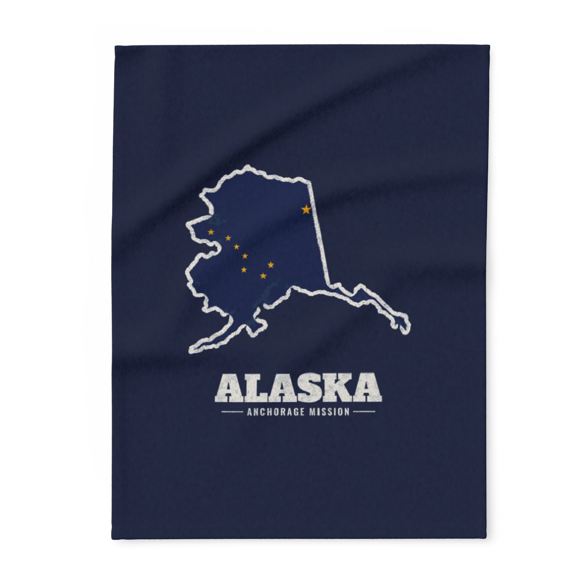 Alaska Anchorage Mission flag map fleece blanket by Weak Things