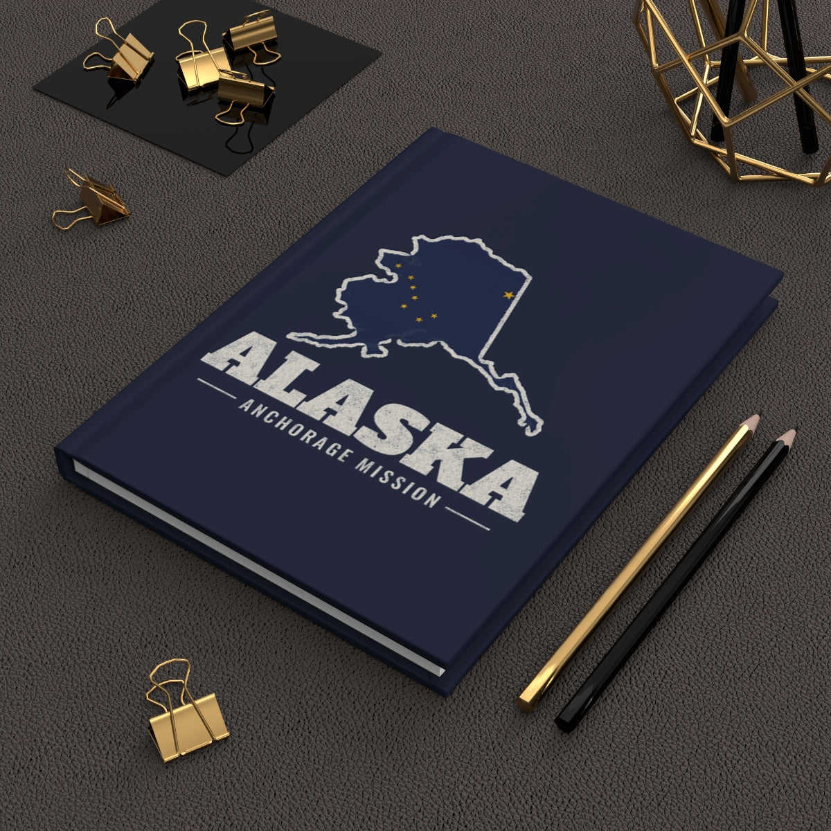 Alaska Anchorage Mission flag map journal by Weak Things view 2