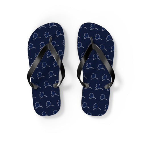 Alaska Mission flag map flip flops by Weak Things view 2