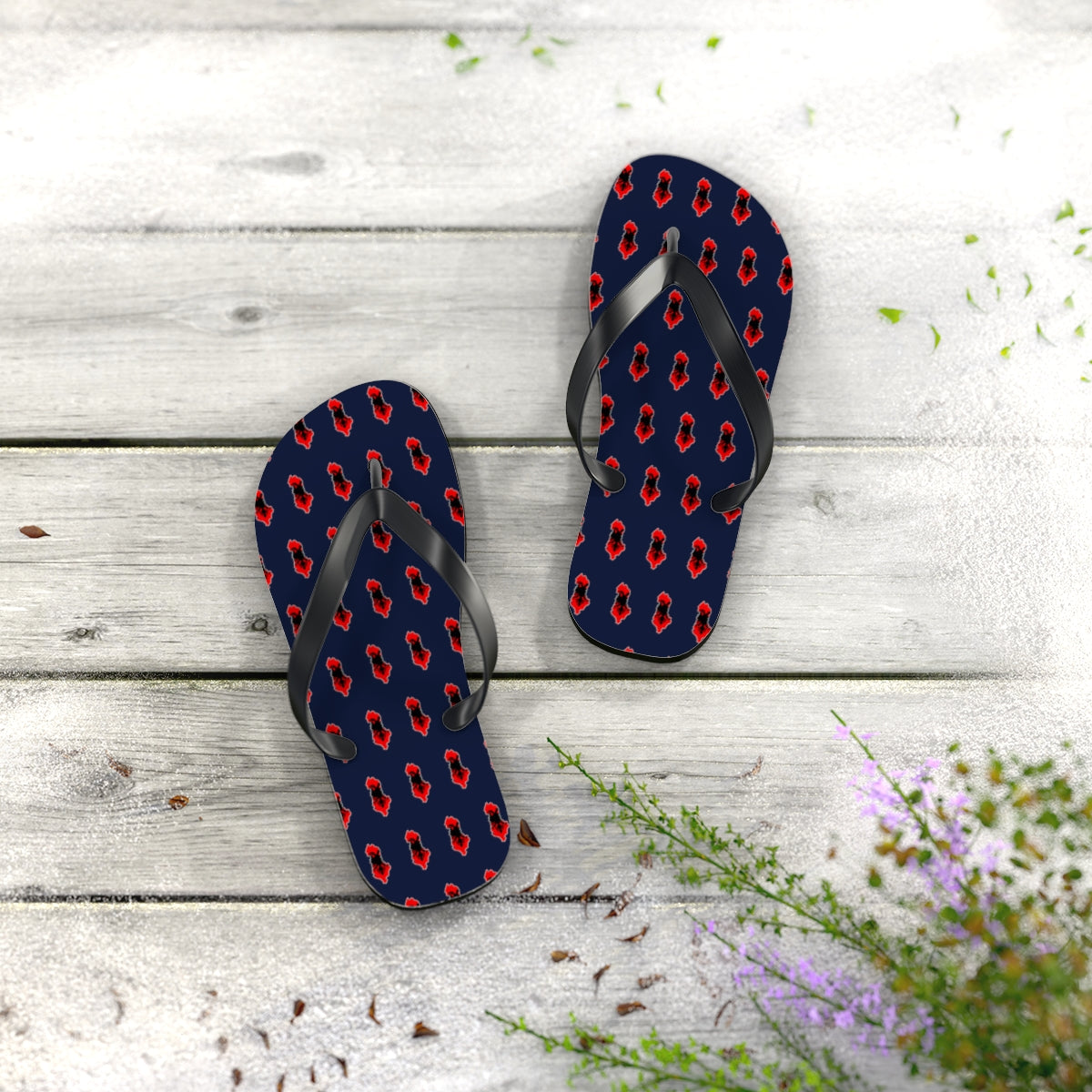 Albania Mission flag map flip flops by Weak Things