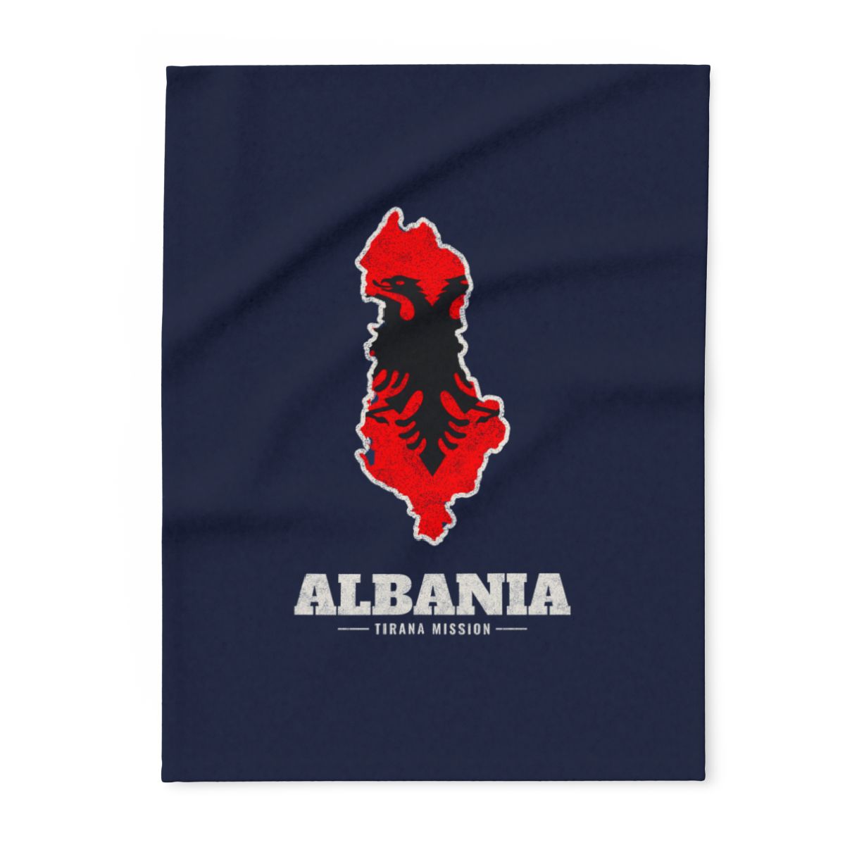 Albania Tirana Mission flag map fleece blanket by Weak Things