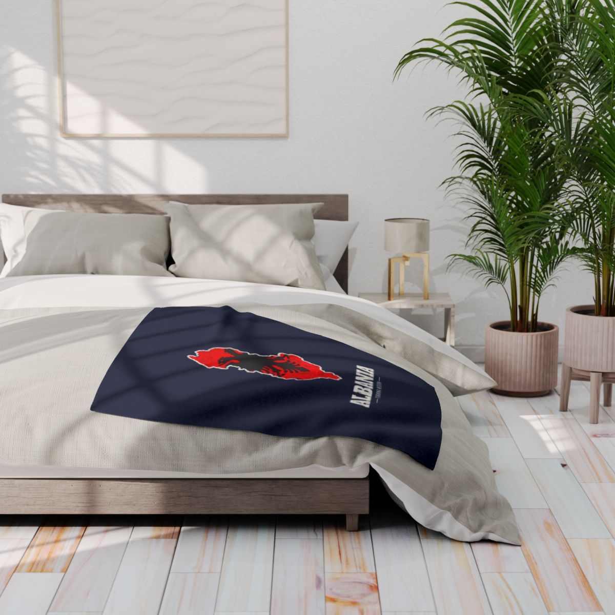 Albania Tirana Mission flag map fleece blanket by Weak Things view 3