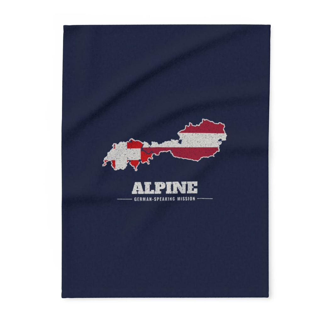 Alpine German-Speaking Mission flag map fleece blanket by Weak Things