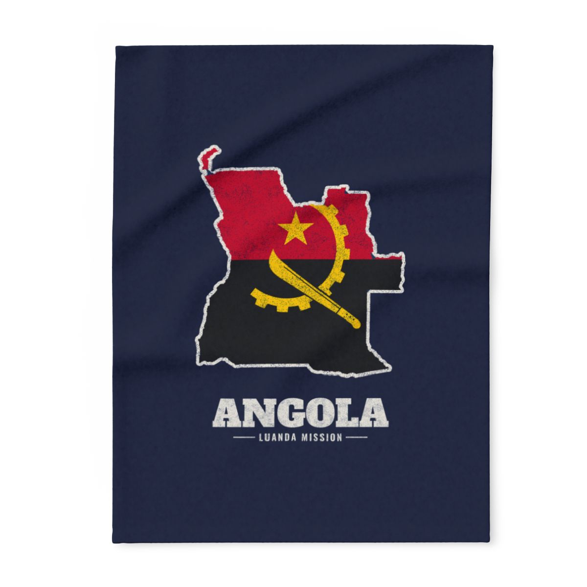 Angola Luanda Mission flag map fleece blanket by Weak Things