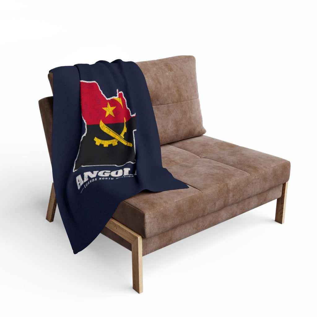 Angola Luanda North Mission flag map fleece blanket by Weak Things view 2