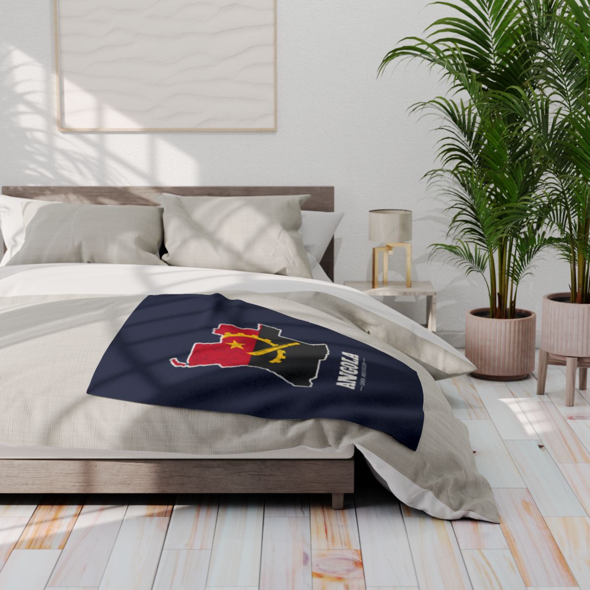 Angola Luanda North Mission flag map fleece blanket by Weak Things view 3