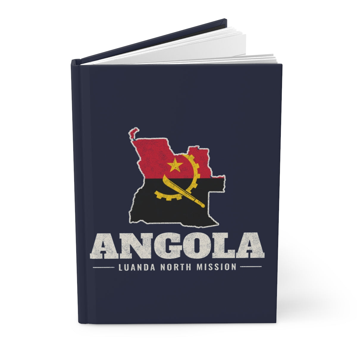 Angola Luanda North Mission flag map journal by Weak Things view 3