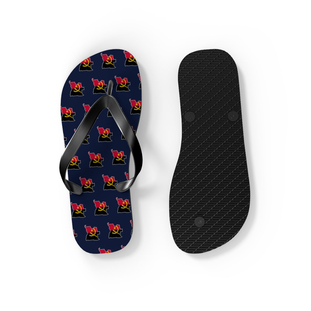 Angola Mission flag map flip flops by Weak Things view 4