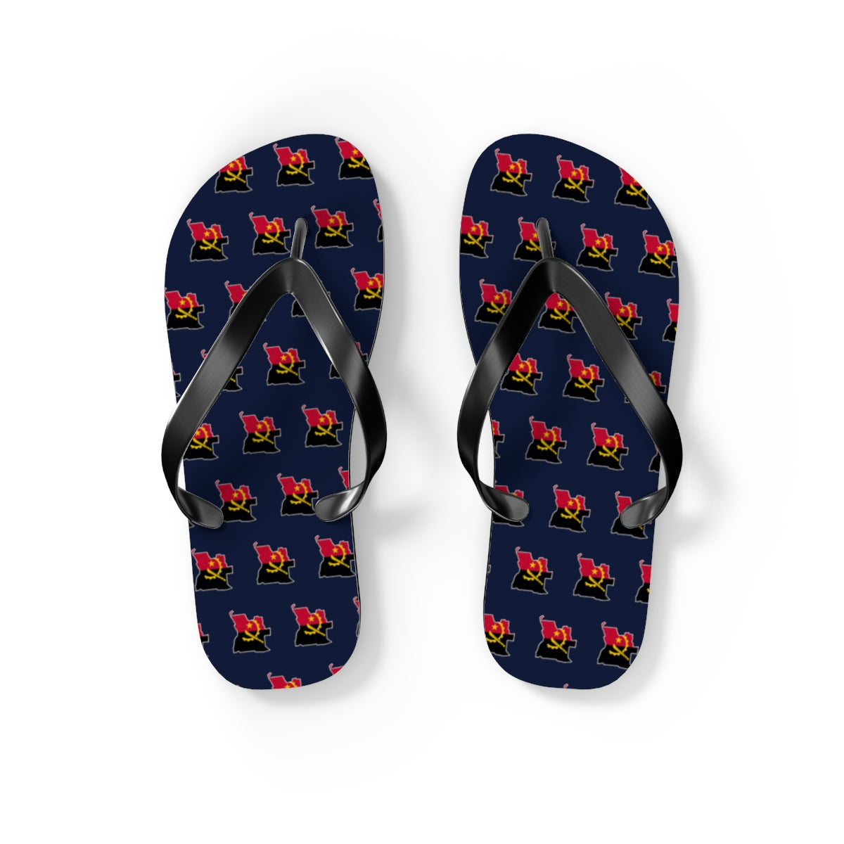 Angola Mission flag map flip flops by Weak Things view 2