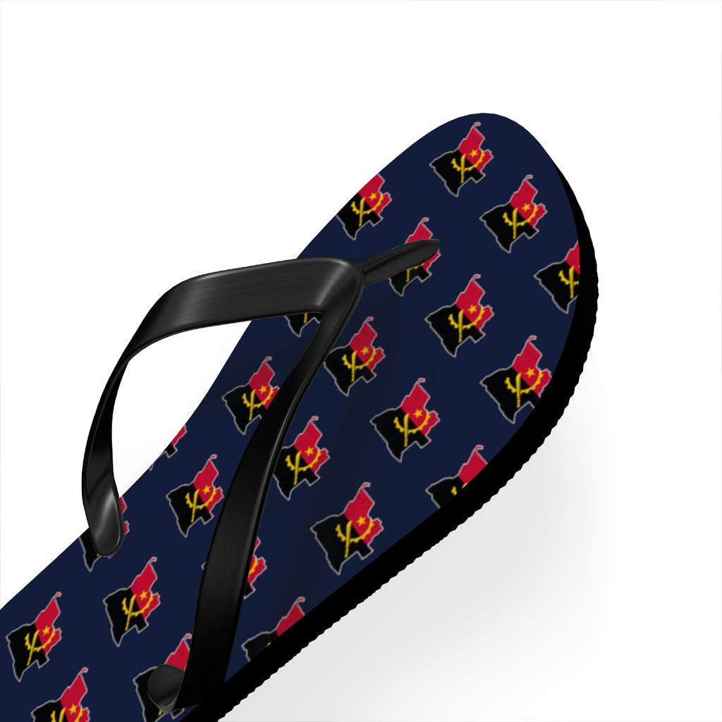Angola Mission flag map flip flops by Weak Things view 3