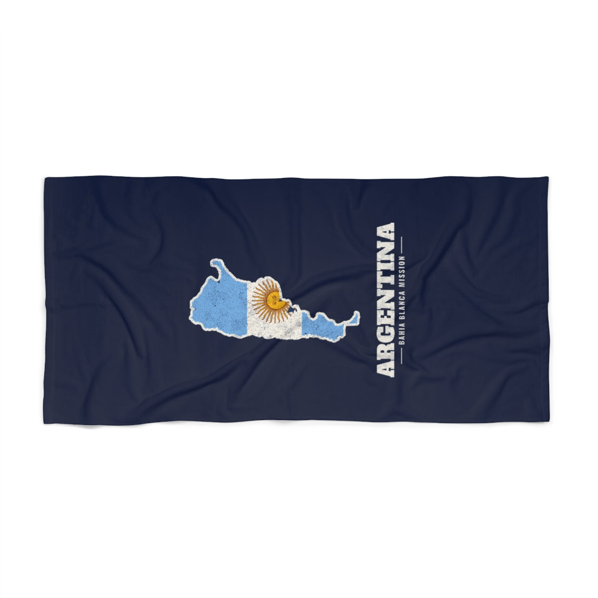 Argentina Bahia Blanca Mission flag map beach towel by Weak Things view 2