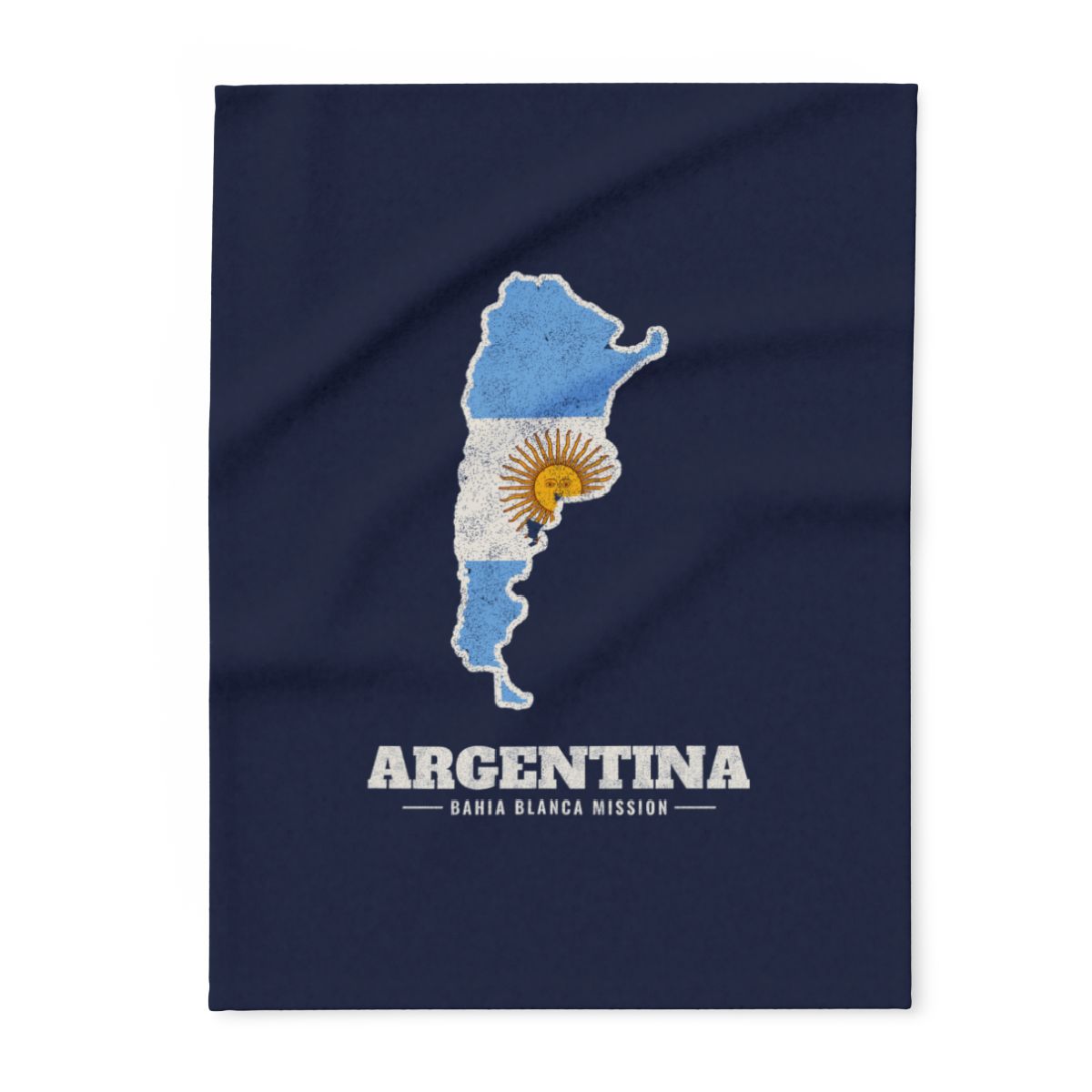 Argentina Bahia Blanca Mission flag map fleece blanket by Weak Things