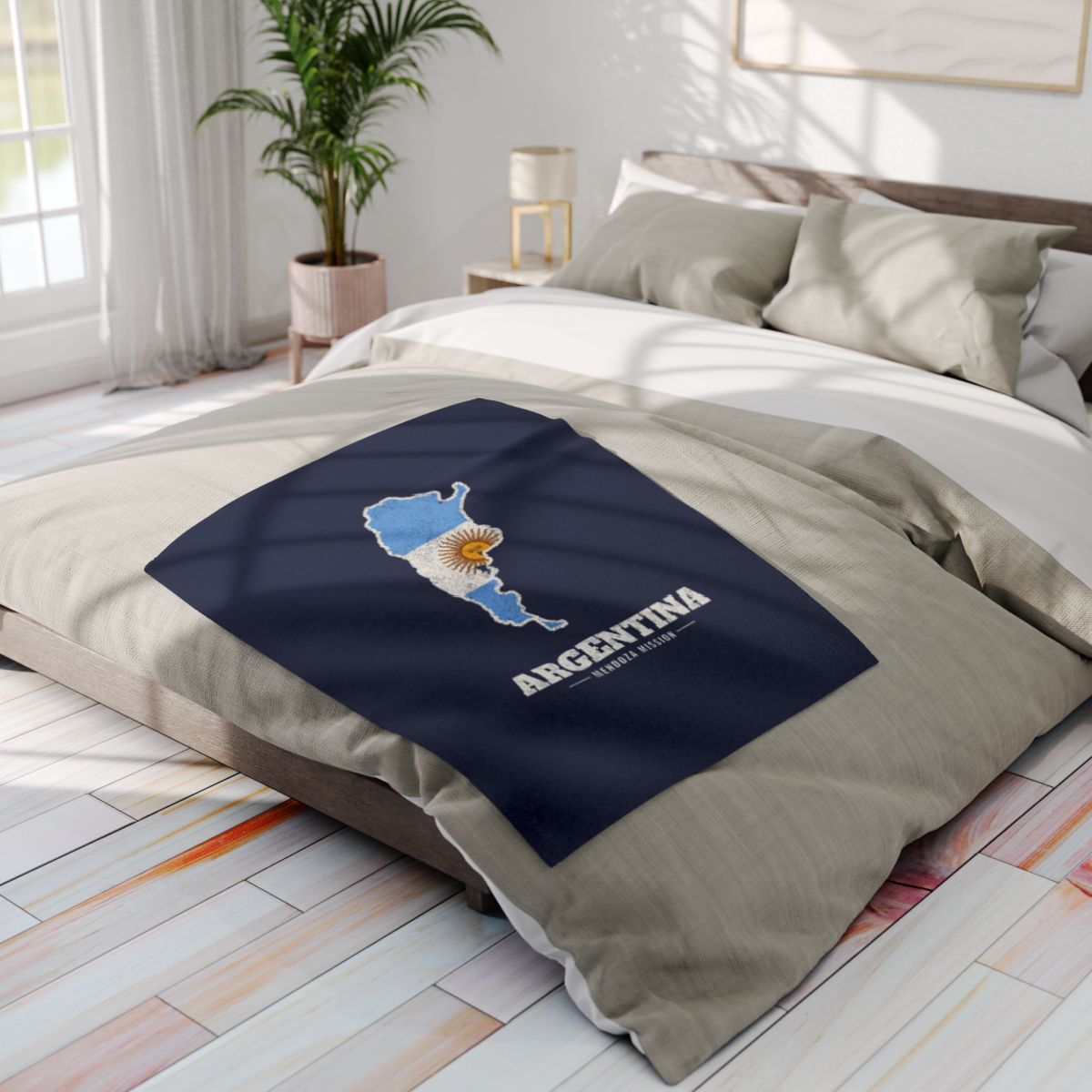 Argentina Mendoza Mission flag map fleece blanket by Weak Things view 4
