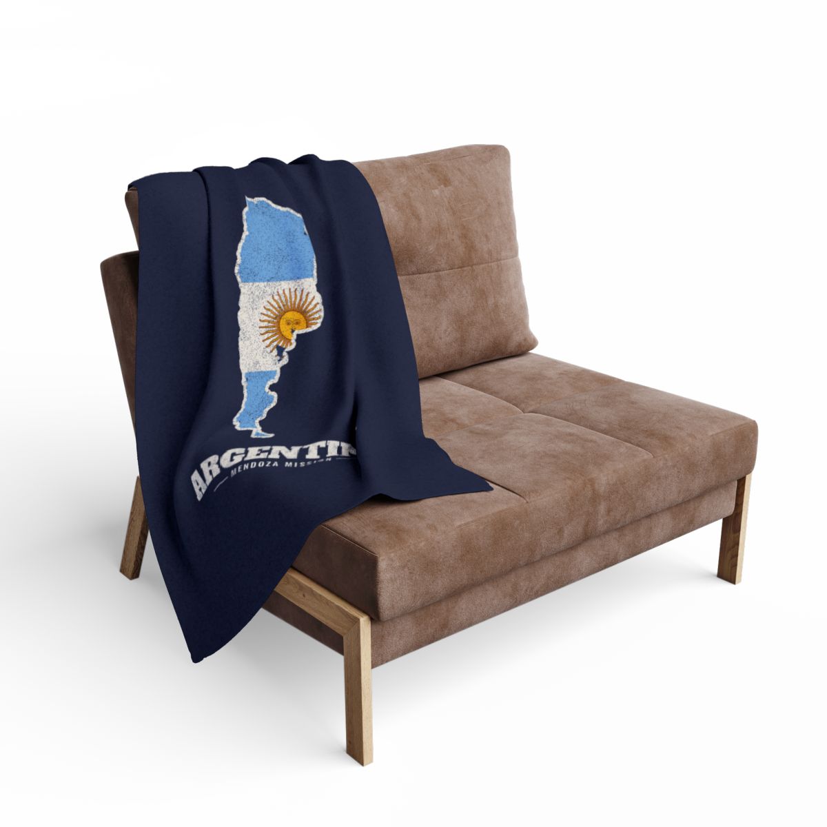 Argentina Mendoza Mission flag map fleece blanket by Weak Things view 2