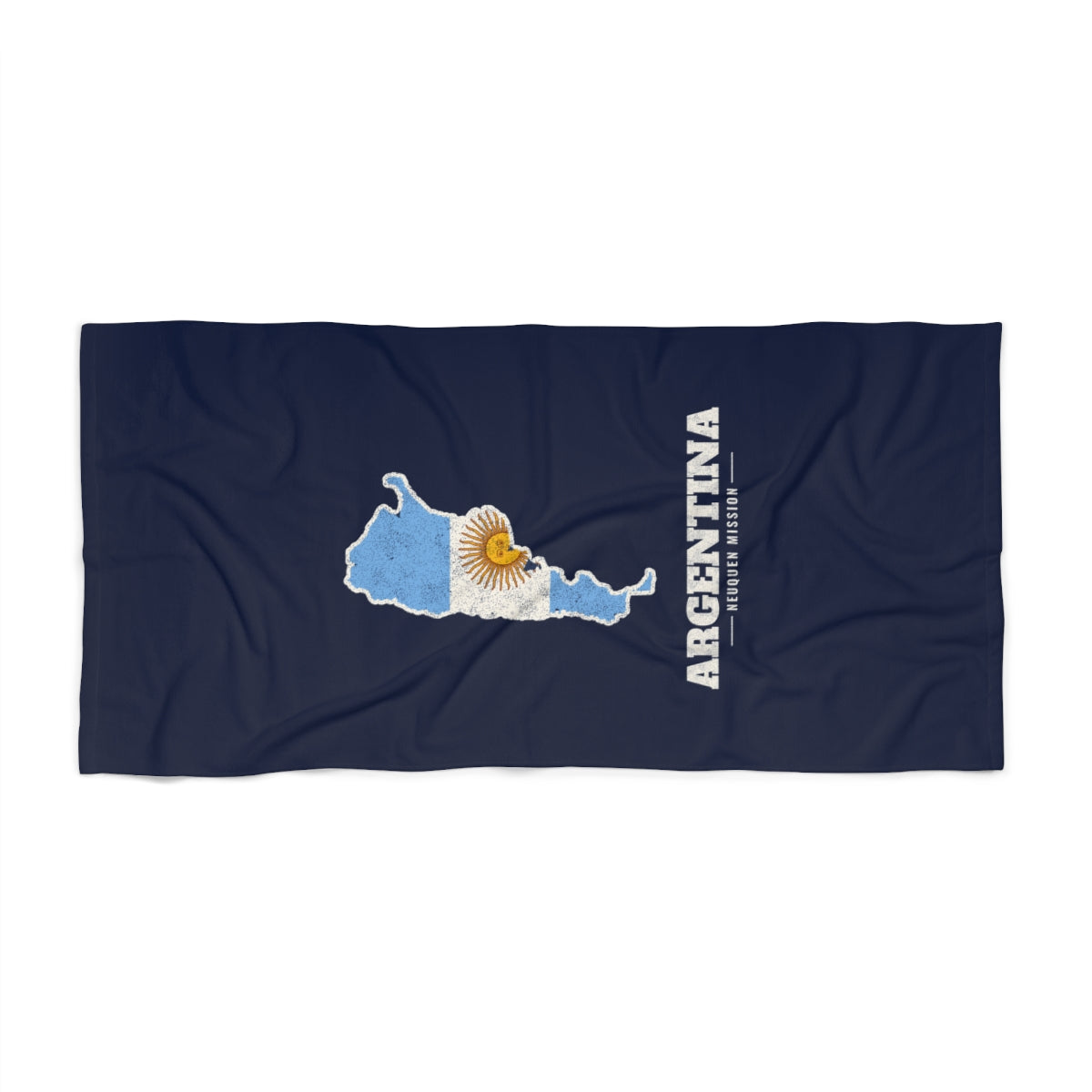 Argentina Neuquen Mission flag map beach towel by Weak Things view 2
