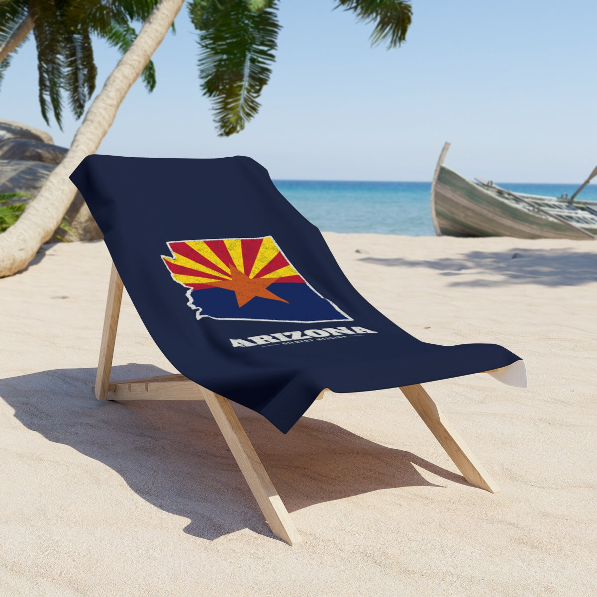 Arizona Gilbert Mission flag map beach towel by Weak Things