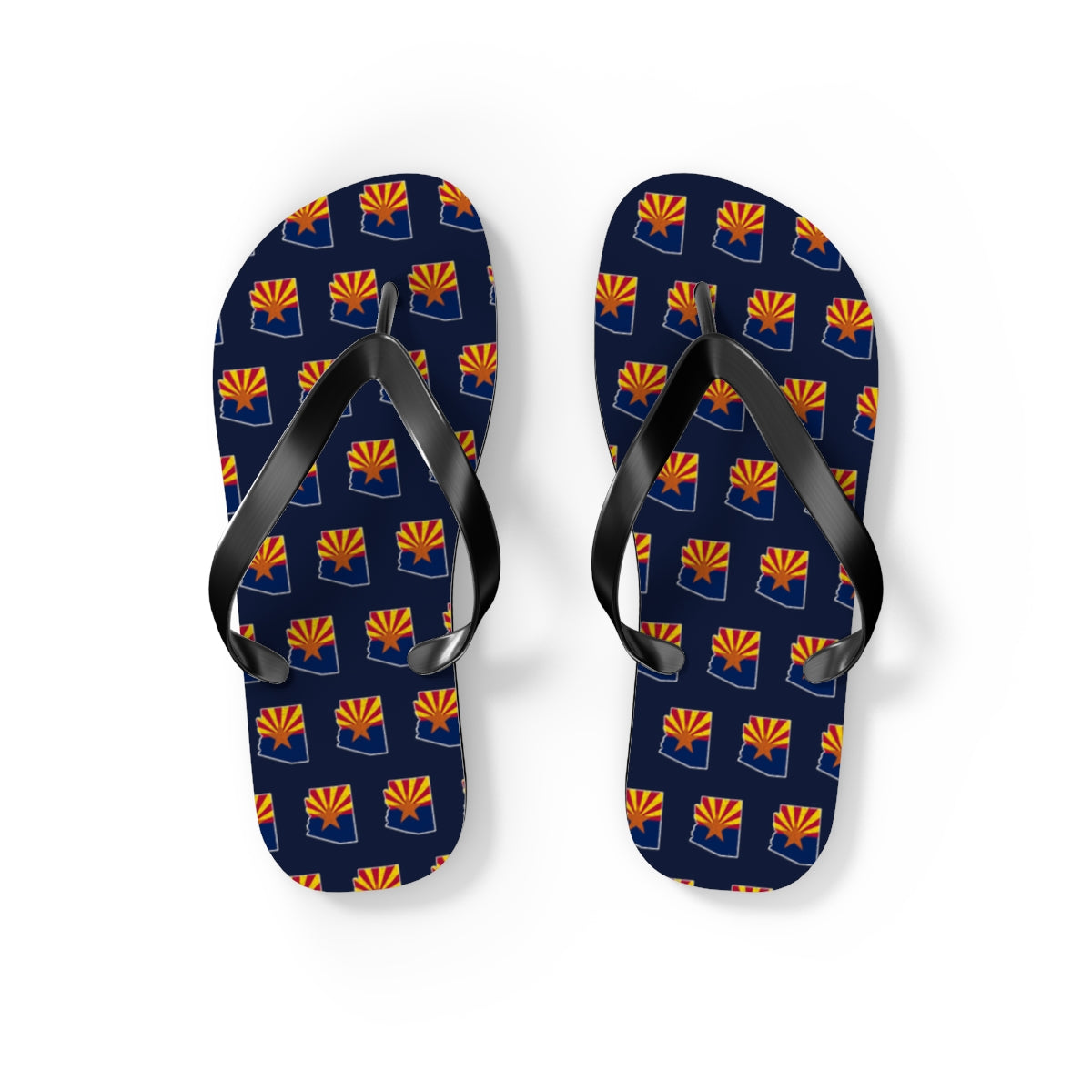 Arizona Mission flag map flip flops by Weak Things view 2