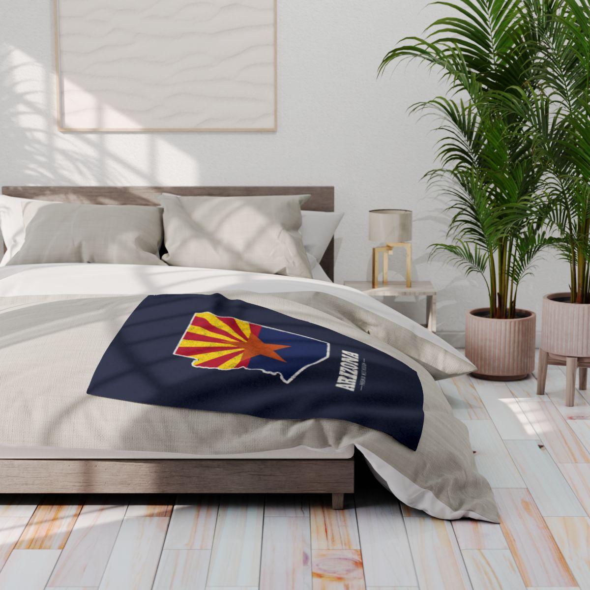 Arizona Phoenix West Mission flag map fleece blanket by Weak Things view 3