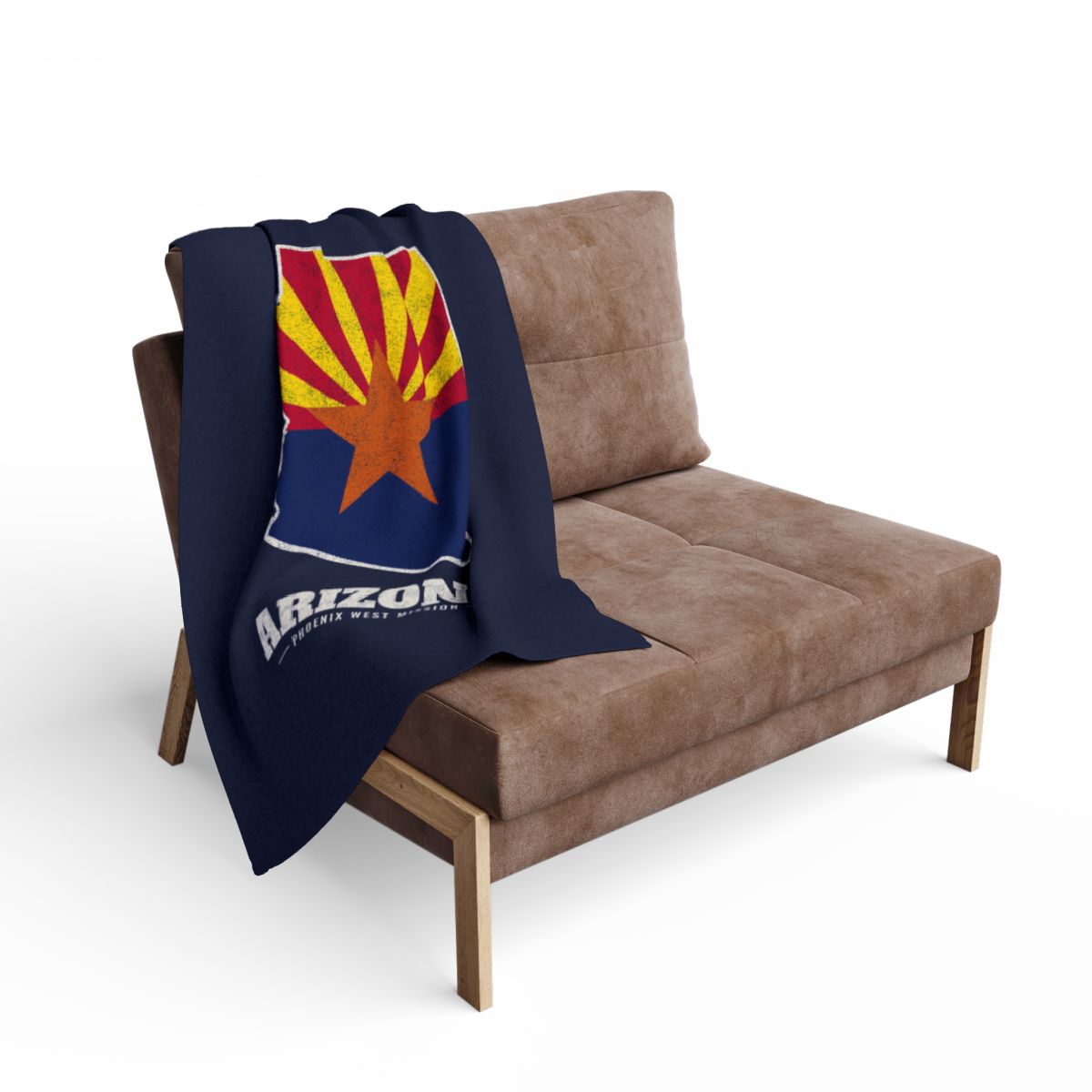 Arizona Phoenix West Mission flag map fleece blanket by Weak Things view 2