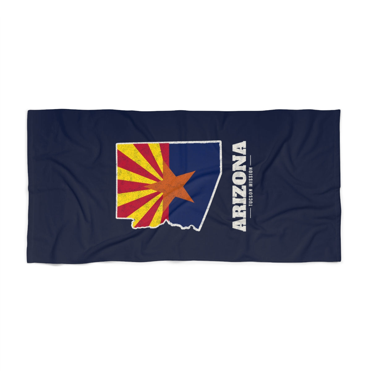 Arizona Tucson Mission flag map beach towel by Weak Things view 2