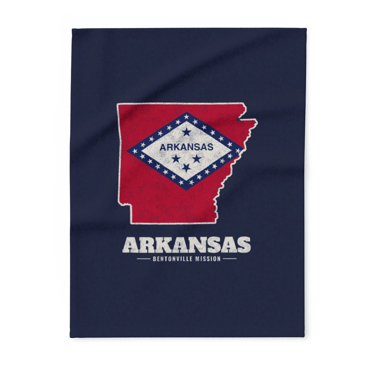 Arkansas Bentonville Mission flag map fleece blanket by Weak Things