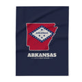 Arkansas Little Rock Mission flag map fleece blanket by Weak Things