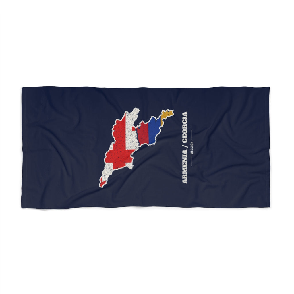 Armenia/Georgia Mission flag map beach towel by Weak Things view 2