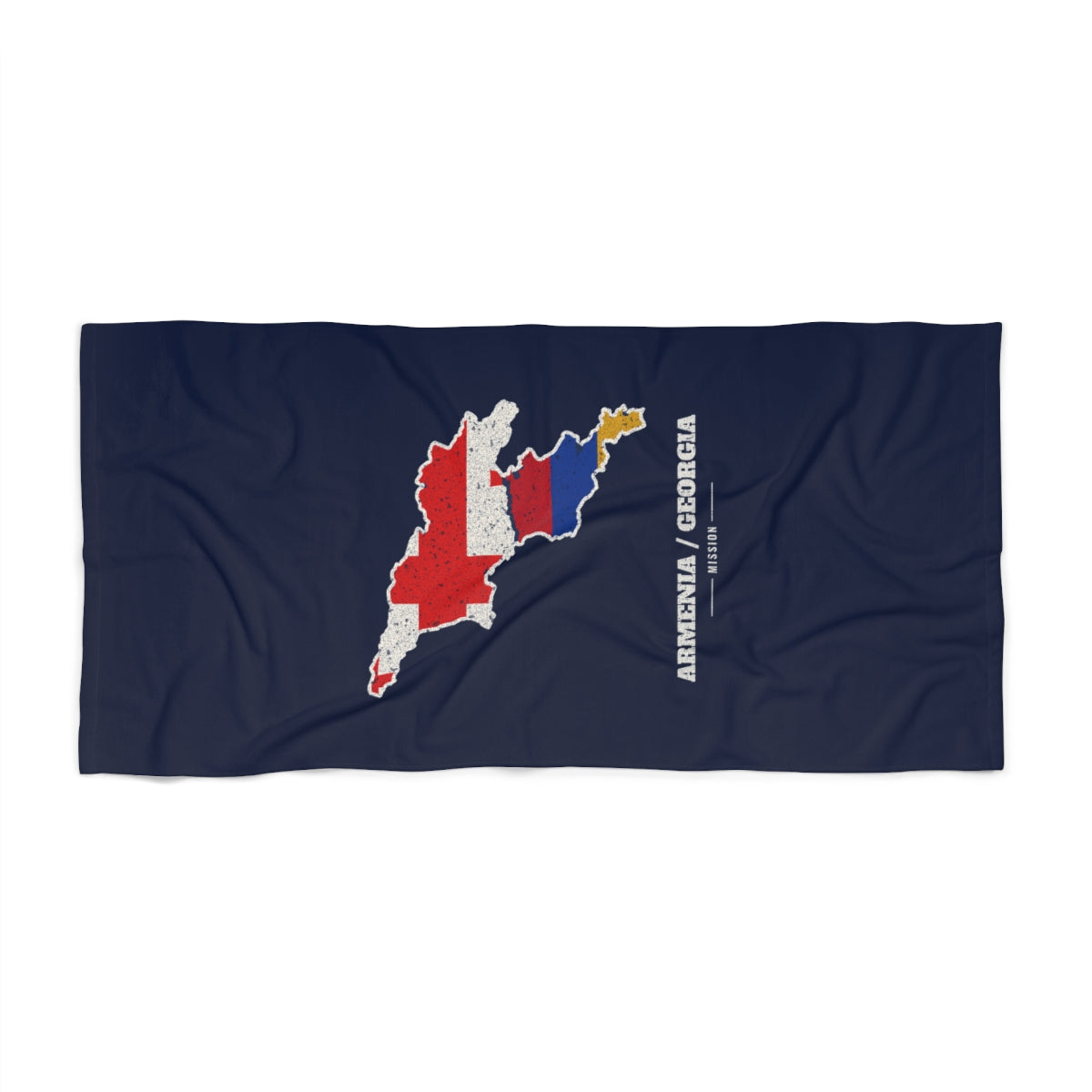 Armenia/Georgia Mission flag map beach towel by Weak Things view 2