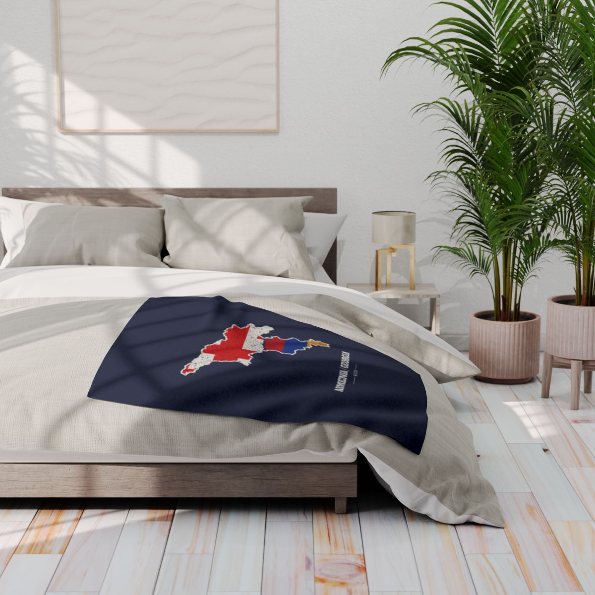Armenia/Georgia Mission flag map fleece blanket by Weak Things view 3
