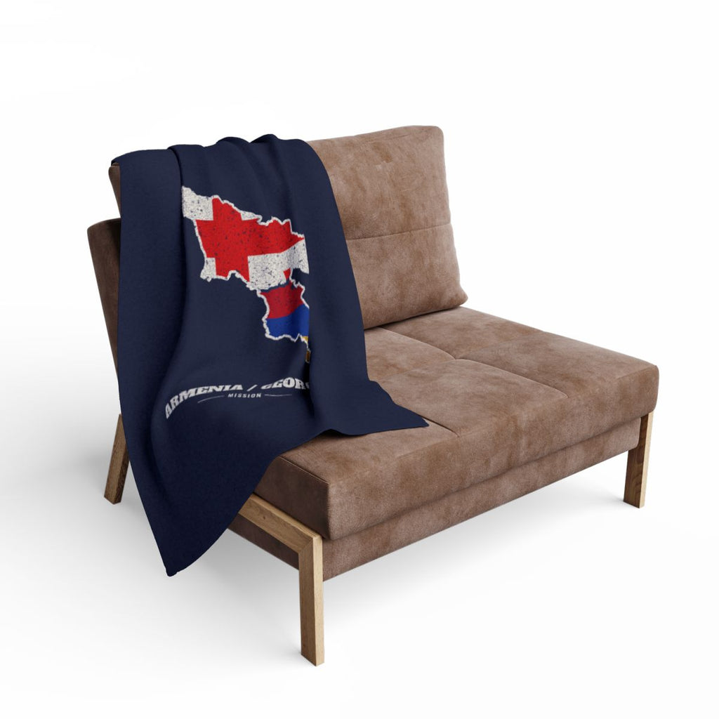 Armenia/Georgia Mission flag map fleece blanket by Weak Things view 2
