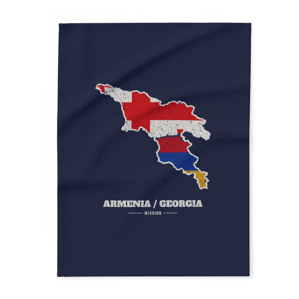 Armenia/Georgia Mission flag map fleece blanket by Weak Things