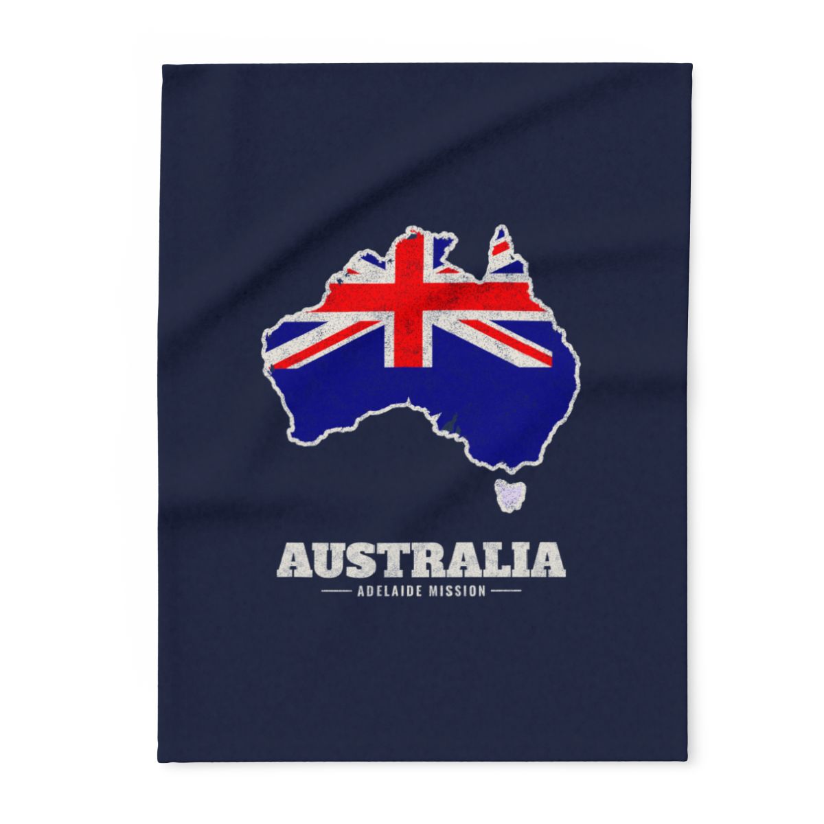 Australia Adelaide Mission flag map fleece blanket by Weak Things