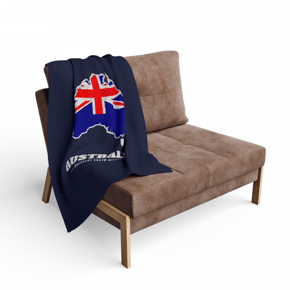 Australia Brisbane South Mission flag map fleece blanket by Weak Things view 2